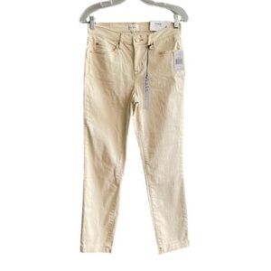 NEW Nicole Miller Soho Slim Ankle Jeans High Rise Cream Winter White Size 4